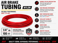 1/4" Air Brake Tubing – RED– Sold by the Foot