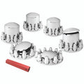 CR. PL. ROUND AXLE COVER KIT 2FRONT+4REARS & 33MM SCREW-ON