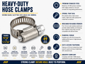 SS Hose Clamp - Hex Head Worm Gear Range 9/16" to 1-1/16"
