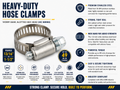 SS Hose Clamp - Hex Head Worm Gear Range 13/16" to 1-1/2"