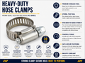 SS Hose Clamp - Hex Head Worm Gear Range 1-1/16" to 2"