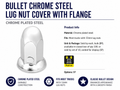 CR. STEEL BULLET PUSH-ON NUT CVR W/FLANGE 33 MM X 3"