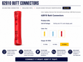 RED BUTT CONNECTOR 22-18GA, 10PCS/PK