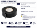 BLACK ELECTRICAL TAPE ROLL, 3/4" X 60 FT.
