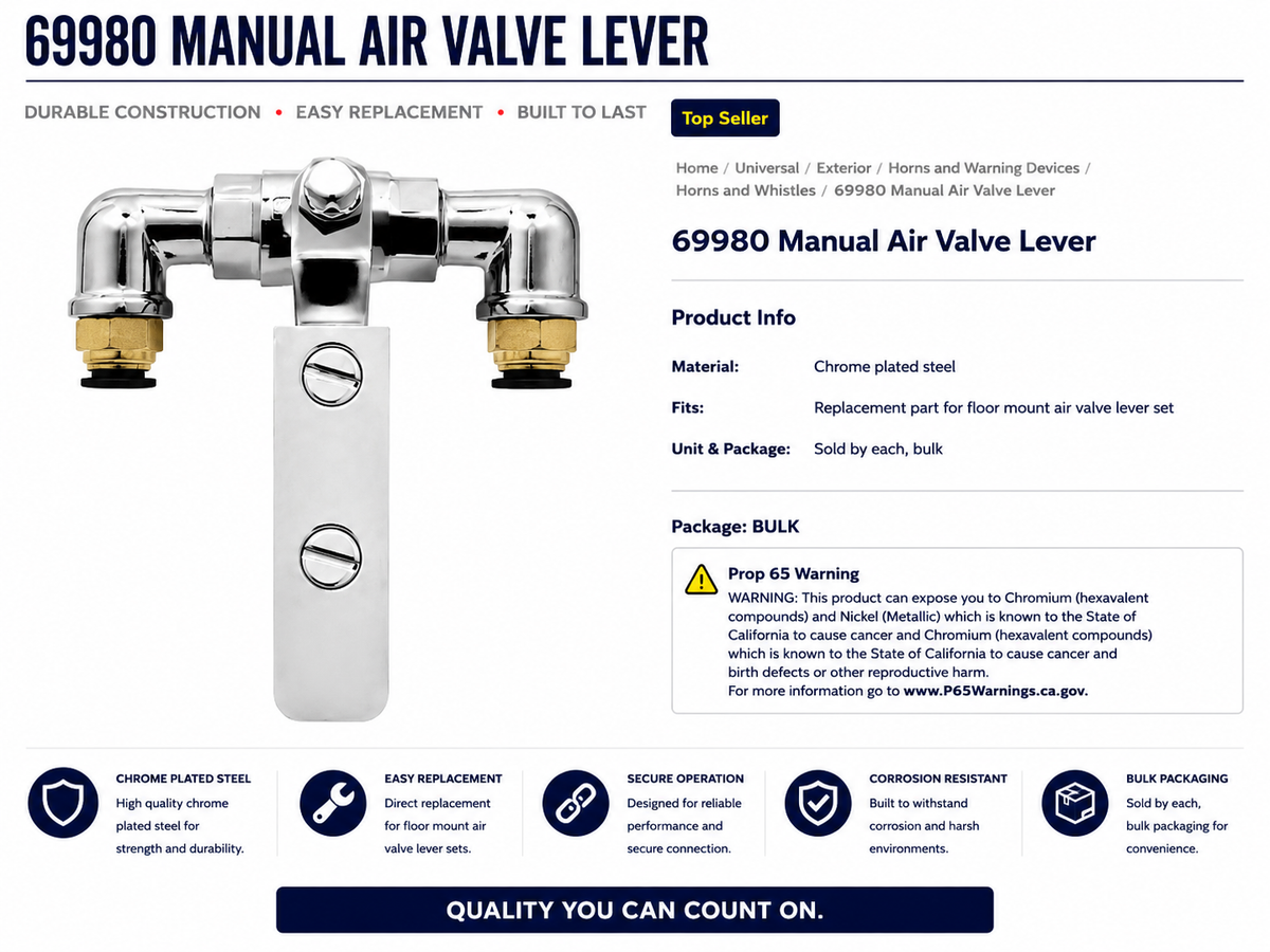 CR. FLOOR MOUNT AIR VALVE LEVER