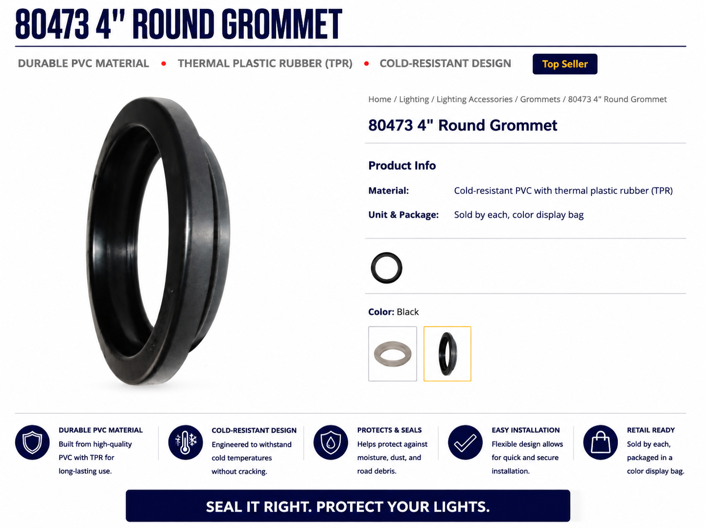 4" BLACK GROMMET