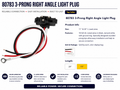 3 PRONG RIGHT ANGLE LIGHT PLUG DOUBLE CONTACT, 3 WIRES