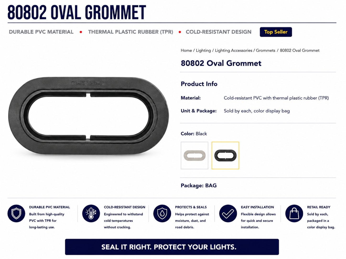 OVAL BLACK GROMMET