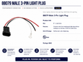 MALE 3PIN WEATHERPACK LIGHT PLUG, 8INCH LEAD
