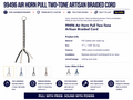WHT & BLK AIR HORN MANUAL PULL BRAIDED CORD W/RING, 11"L