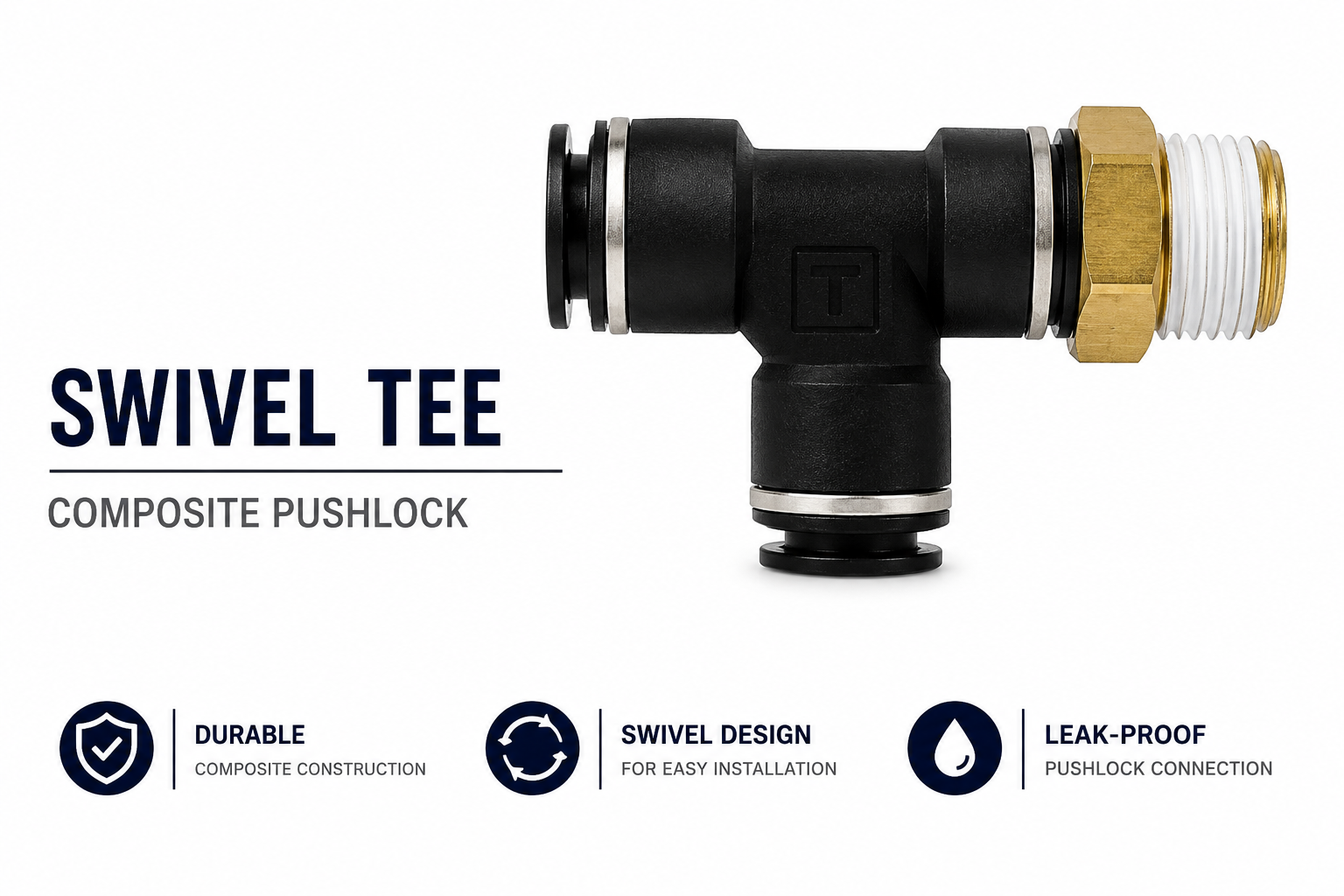 DOT Male Swivel Run Tee 3/8x1/4