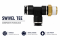 DOT Male Swivel Run Tee 3/8x3/8