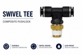 DOT Male Swivel Branch Tee 3/8x1/4