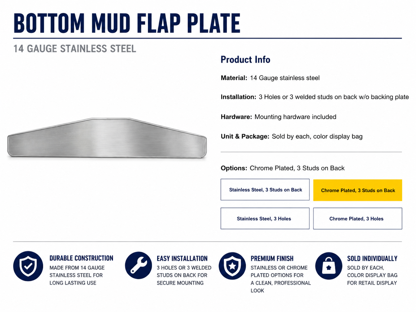 CR. 24" X 4" BOTTOM PLATE W/ 3 STUDS, W/O BACK PLATE