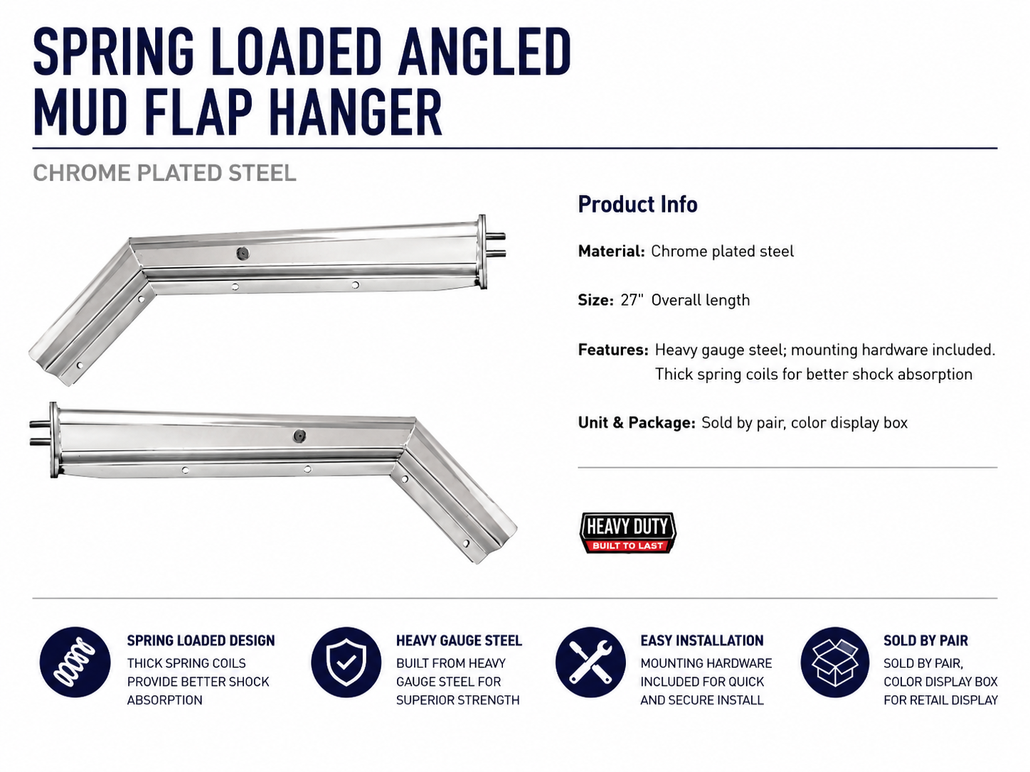 CR SPRING LOAD HANGER, ANGLED 30" L, 1-1/8" BOLT SPACING