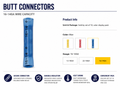 BLUE BUTT CONNECTOR 16-14GA, 10PCS/PKG