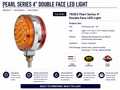 3" PEARL DOUBLE FACE AMBER/RED LED LIGHT, 14 LED/SIDE