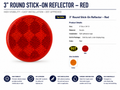 3" RED REFLECTOR W/ ADHESIVE TAPE