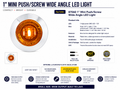 1" MINI AMBER/AMBER 1 LED LIGHT W/CR. PLASTIC BEZEL