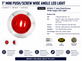 1" MINI RED/RED 1LED LIGHT W/CR. PLASTIC BEZEL