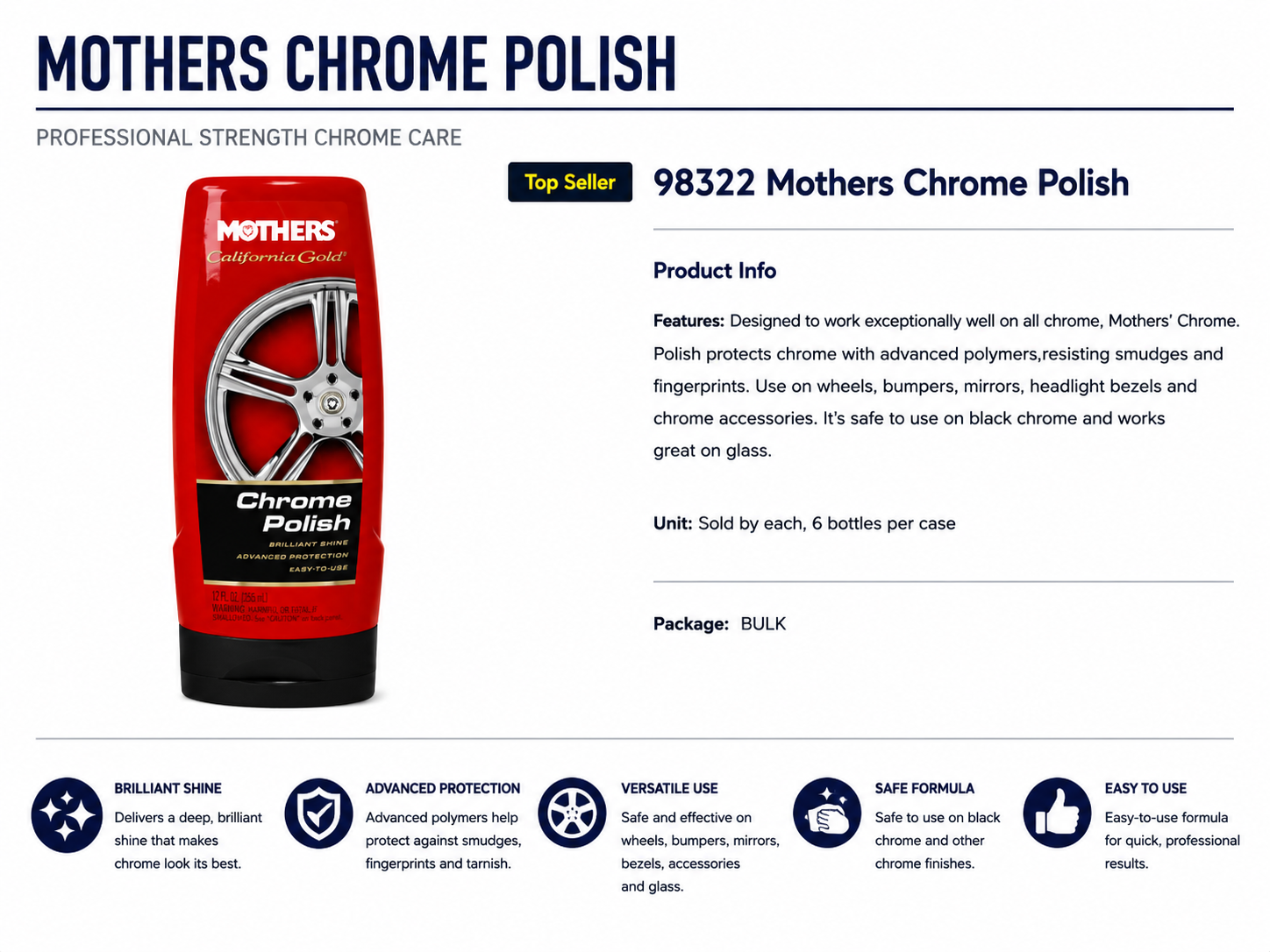 MOTHER'S 12 OZ CHROME POLISH