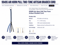 BLUE & BLK AIR HORN MANUAL PULL BRAIDED CORD W/RING, 11"L
